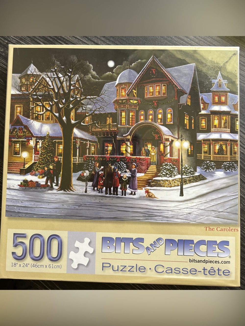 Bits and Pieces The Carolers 500-Piece Jigsaw Puzzle - Winter Village Scene New